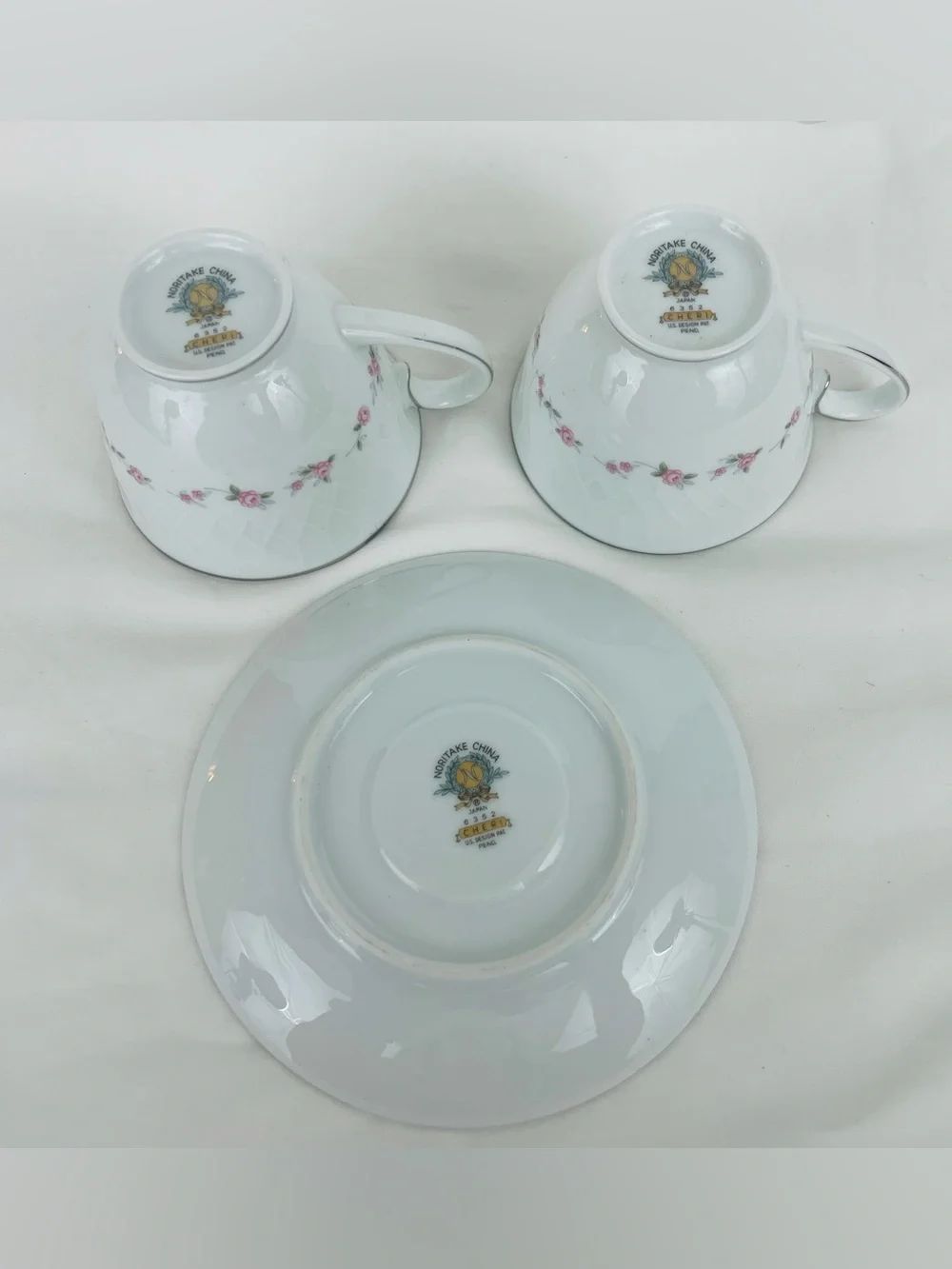 Noritake Vintage Cheri Fine China Cup/Saucer Set And One Additional Cup EUC